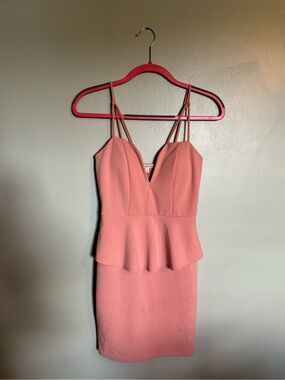 Charlotte Russe Dusty Rose Peplum Bodycon Mini Dress
